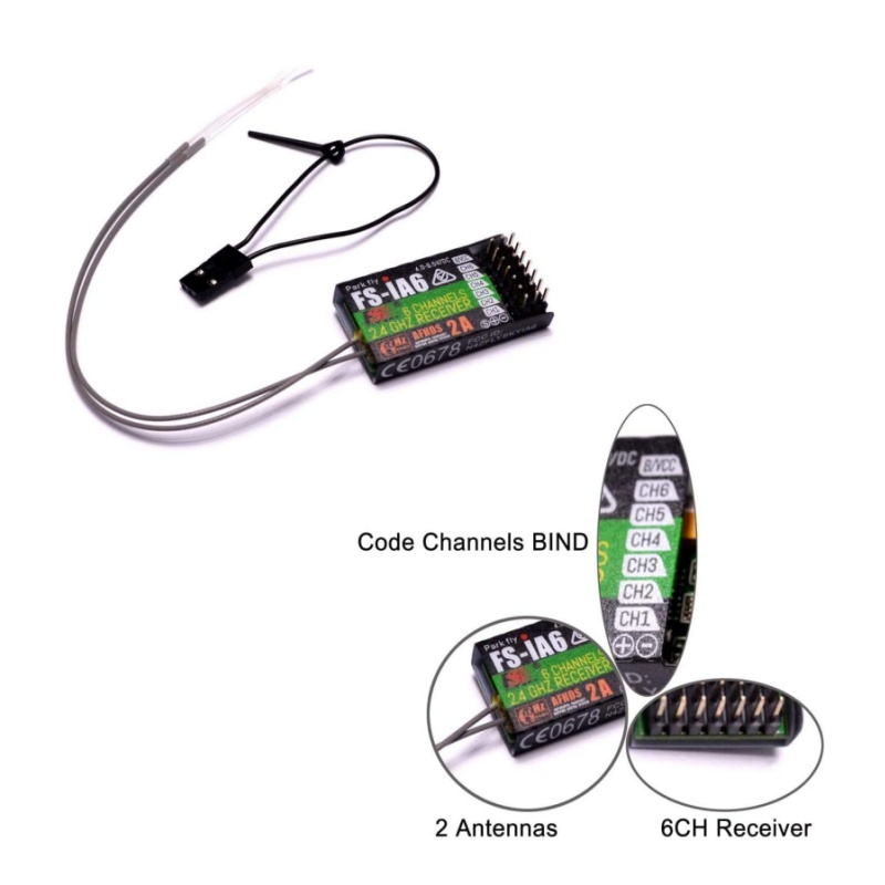 Fpv Antenna Receiver - Flysky FS-IA6 Receiver 6CH Dual Antenna