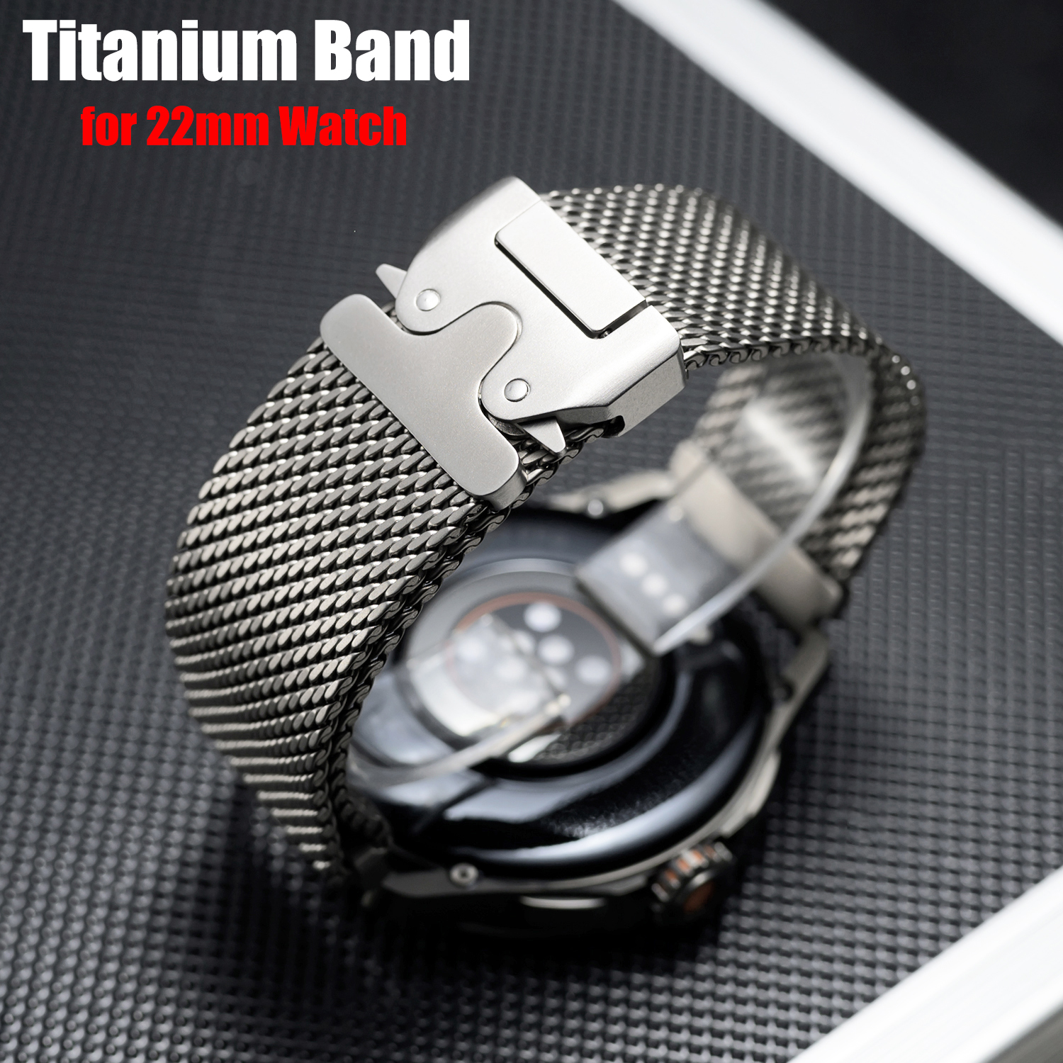 Drone Gt3 Rc - 22mm Pure Titanium Strap For Garmin