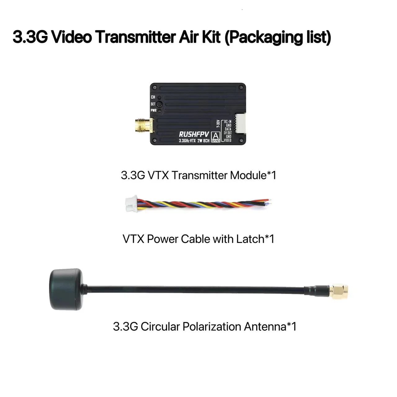 Drone Rc Transmitter And Receiver - RUSHFPV 3.3G 2W VTX Transmitter FPV
