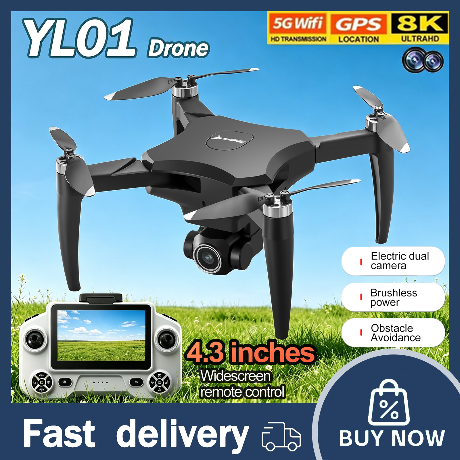 Drone Dji Rc Mini 3 Pro - YL01 Mini Drone 8K Professional HD