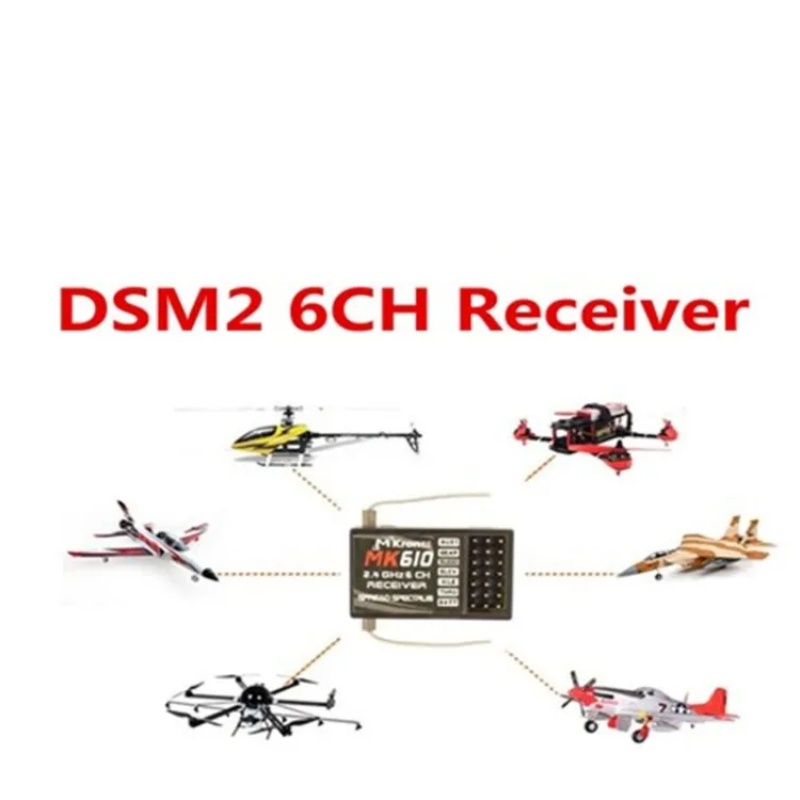 DSM2 MK610 AR6100 2.4G 6CH RC  - Drone Rc Transmitter And Receiver ulasan dan harga