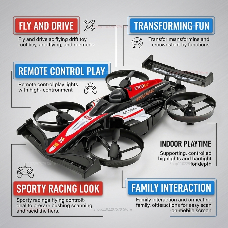 RC UAV Flying Drift Cars 2-in- - Rc Drone And Flying Car ulasan dan harga