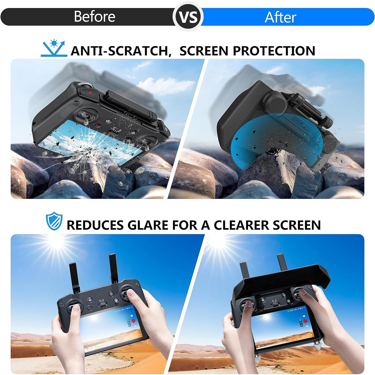 2-in-1 Sun Hood & Joystick Cov - Drone Rc Cover ulasan dan harga