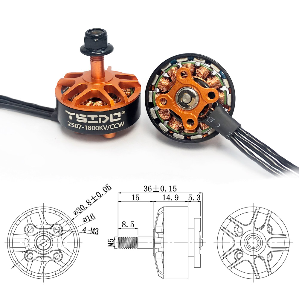 YSIDO 2507 1800KV 3-6S Brushle - Drone Frame 5 Inch ulasan dan harga