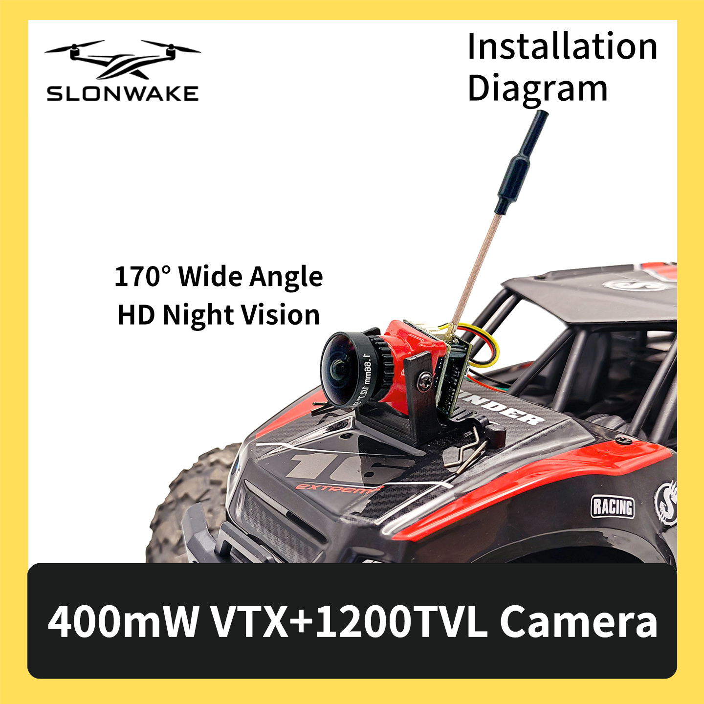 SLONWAKE 5.8G 48CH FPV 400mw V - Drone Rc1 ulasan dan harga