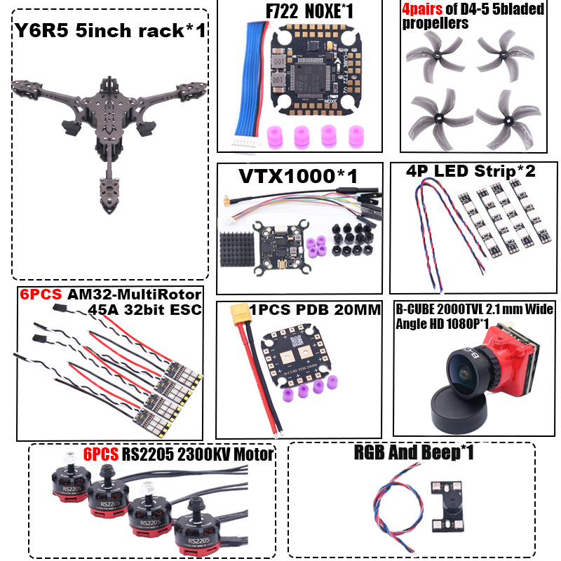 B-CUBE Y6R5 5inch FPV Drone Fr - Drone Frame 5 Inch ulasan dan harga